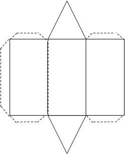 Как сделать треугольную призму из картона схема с размерами