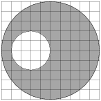 Клетчатой бумаге два круга площадь внутреннего круга равна 15 СС. 1166. Площаль круга равна: 1).