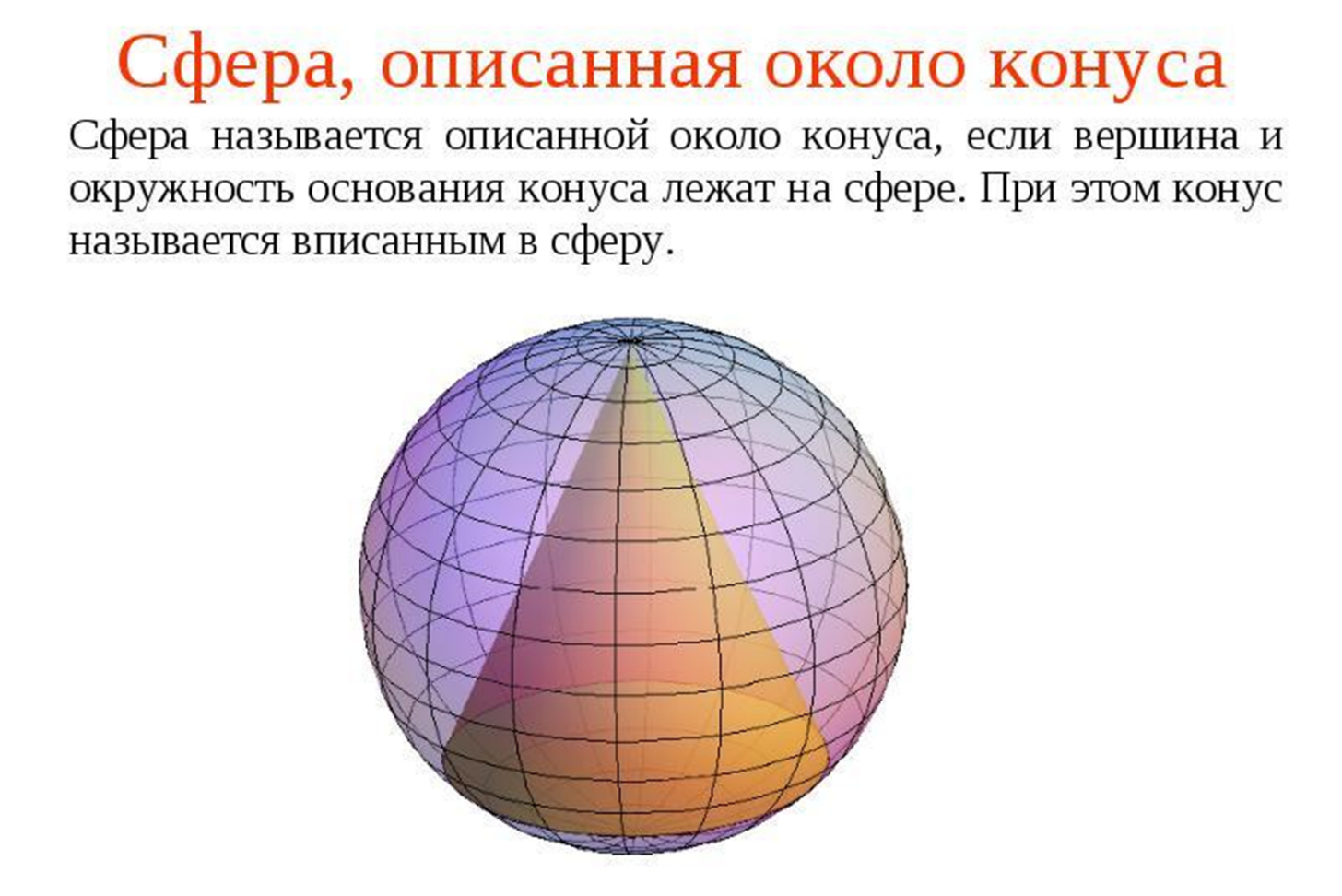 В шар вписан конус основания 10. Около конуса описана сфера. Сфера описанная вокруг конуса. Сфера называется описанной около конуса. Описанный Консус вокруг сферы.